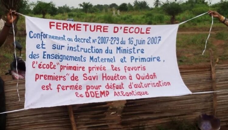 Pour défaut d'autorisation, l’école primaire privée les ”Favoris premiers” de Savi Houéton, commune de Ouidah a été fermée le mercredi 08 décembre 2021.