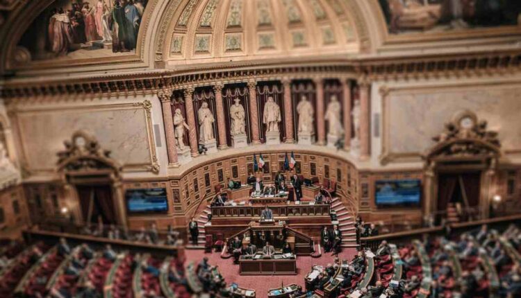 our de l'ouverture des discussions sur le projet de réforme des retraites au Sénat, à Paris, le 2 mars 2023. (Denis Allard/Libération) par LIBERATION