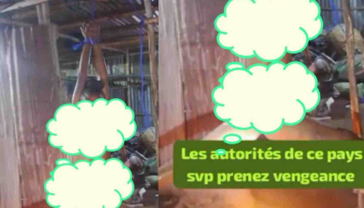 une vidéo d’une jeune femme ligotée et dénudée au-dessus du feu