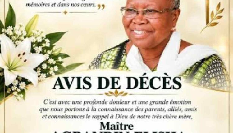 Victoire Désirée Adétoro Agbanrin-Elisha, première femme procureure, est décédée à 82 ans